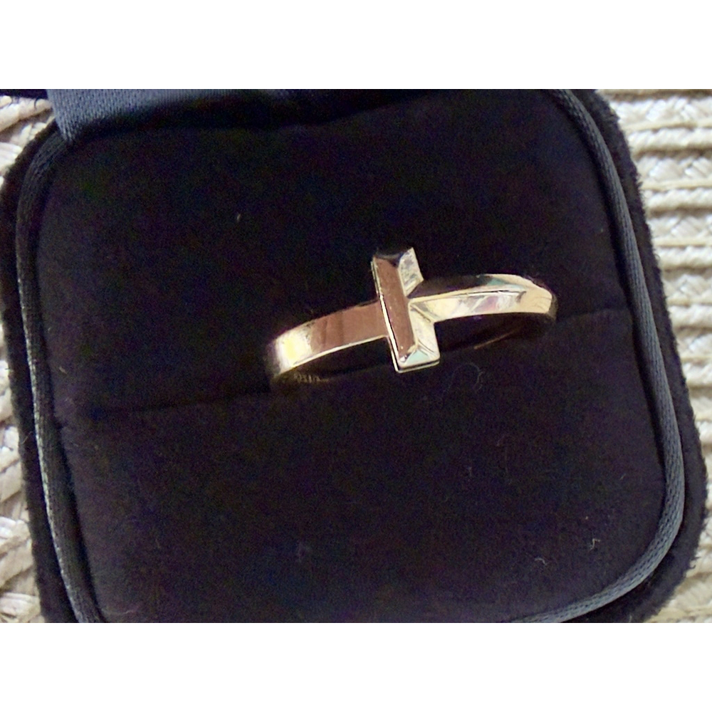 Tiffany & Co. T T1 Ring 18k Rose Gold Size 6